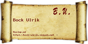 Bock Ulrik névjegykártya